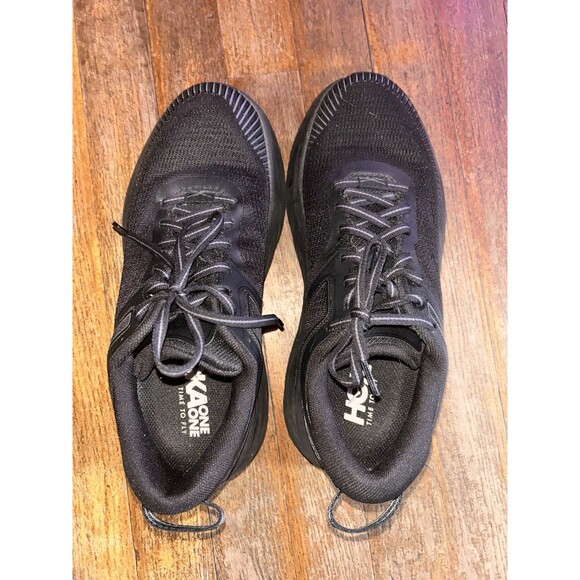 Hoka One One Bondi 7 Running Comfort Shoes Black Size 8D - Picture 3 of 5